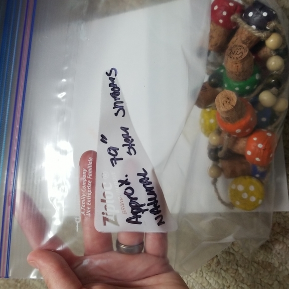 Hand Crafted Rainbow Toadstools Champagne Corks Rustic Garland - Picture 8 of 8